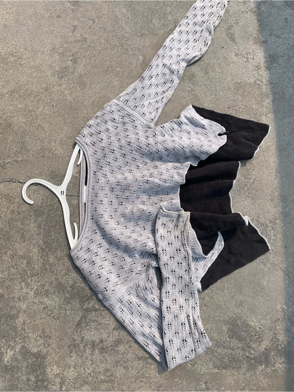Light Gray Open-Knit Women’s Sweater